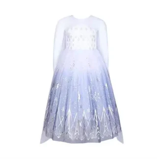 Princess Dress White Snowflake Gradient 3-10Yrs
