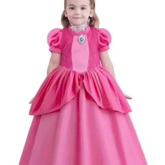 Pink Princess Dress for Girls with Crown Accessory