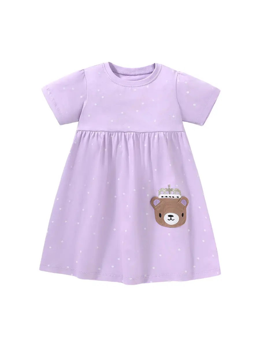Girls Purple Animal Print Dress for Hot Summer Pakistan - Image 5