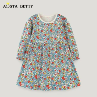 Autumn Floral Princess Skirt Dress for Kids