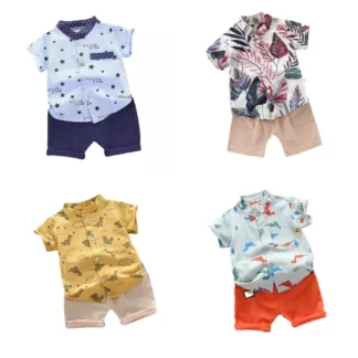 Cotton Two-Piece Suit for Boys 1-4Yr Summer Casual Wear