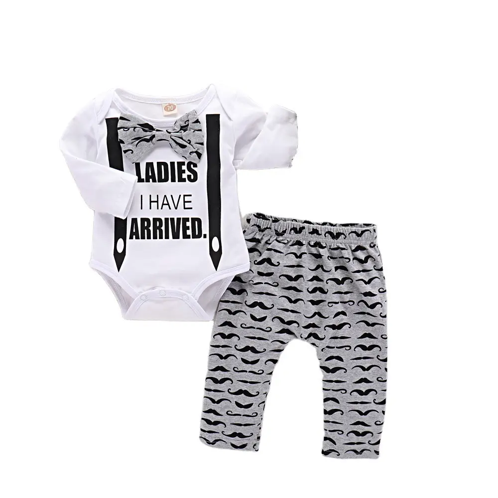 Ladies Have Arrived Printed Kids Suit Set White Black - Image 5