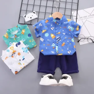 Kids Cotton Suit Blue White Shorts 80cm Summer Casual