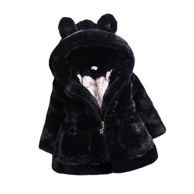 Purple Pink Imitation Fur Coat for Girls 3-6 Years - Image 3