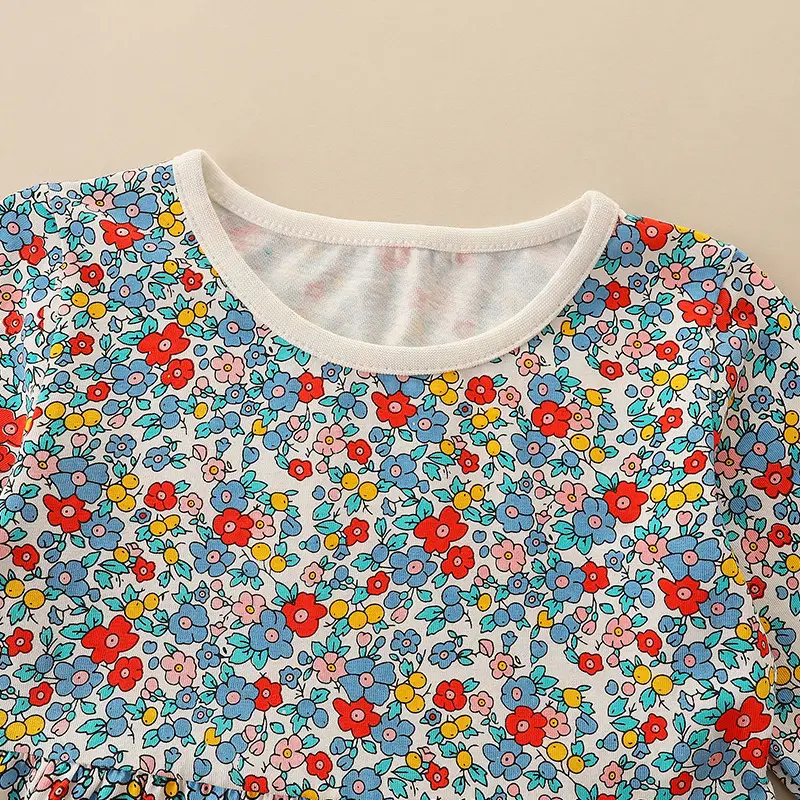 Floral Princess Dress for Girls 3-8Yr Autumn Wear - Image 4