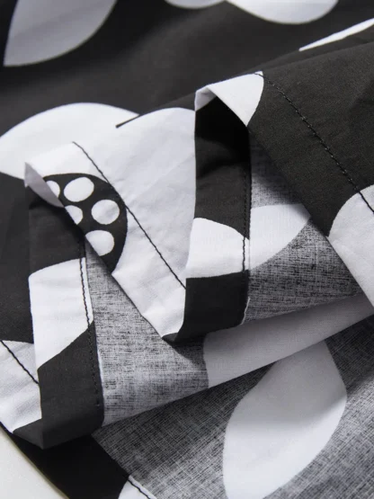 Girls Black White Floral Summer