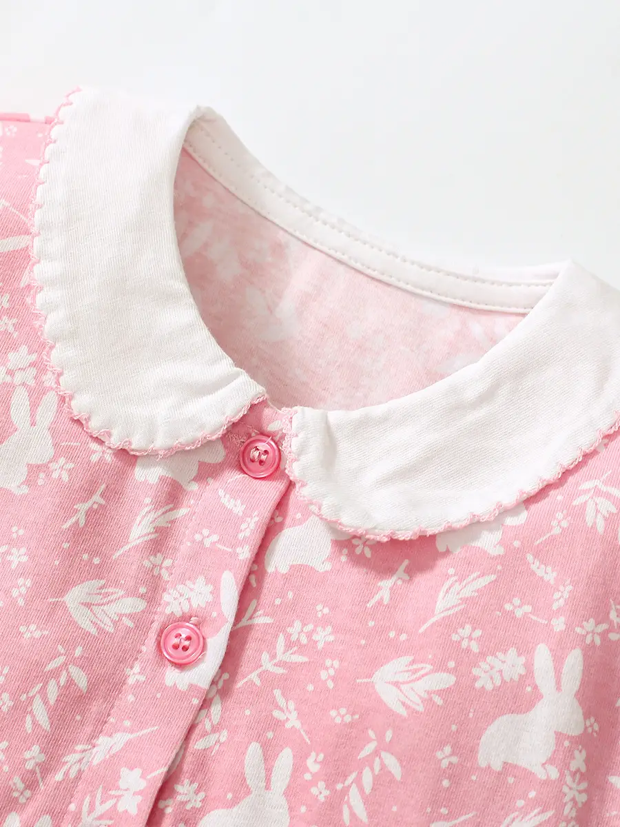 Pink Doll Collar A-Line Dress for Girls Summer Wear - Image 2