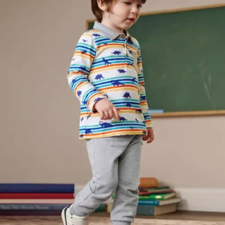 Kids Dinosaur Print Long Sleeve Suit Cotton Gray