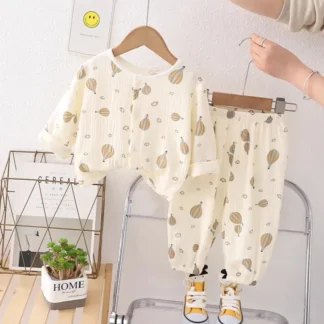Cotton Hot Air Balloon Pajama Set for Girls