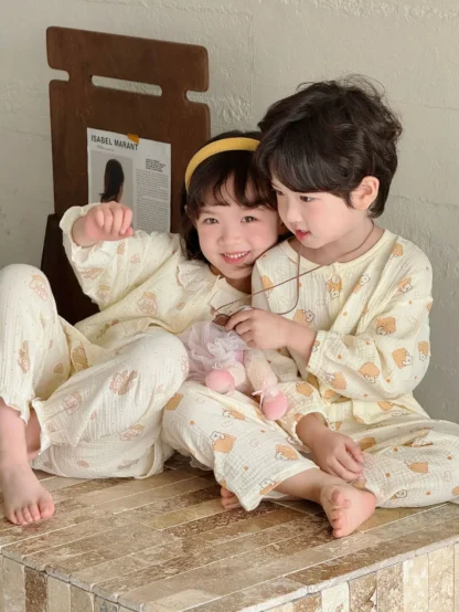 Kids Cotton Pajamas Spring New Cartoon Print