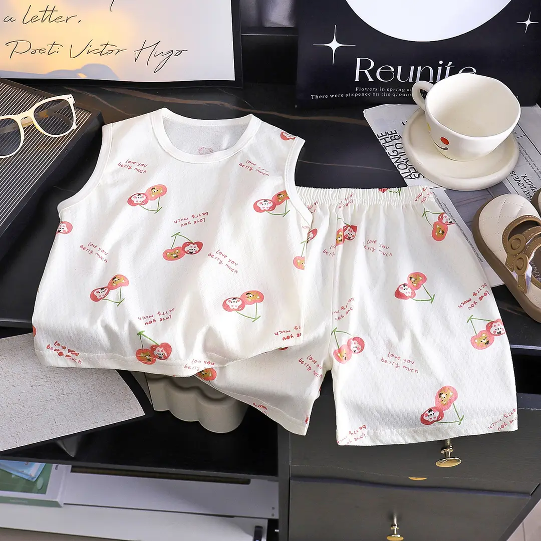 Kids Vests Suits Cotton Cartoon Print 2-10Yrs - Image 3