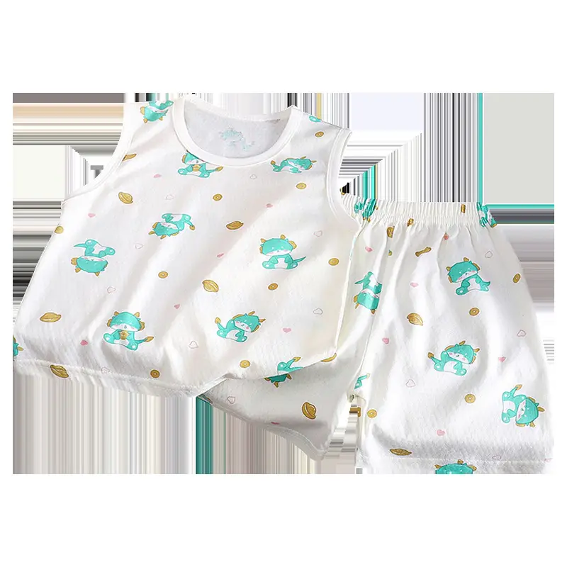 Kids Vests Suits Cotton Cartoon Print 2-10Yrs - Image 4