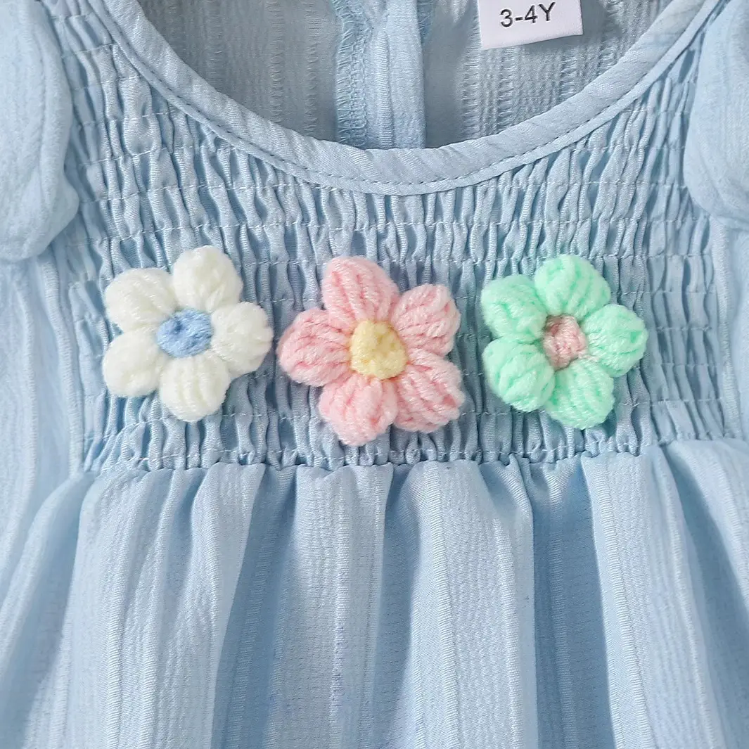 Light Green 3D Floral Baby Suit Set for Girls - Image 4