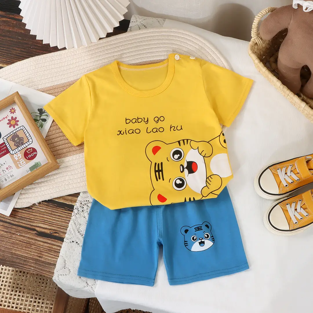Kids Striped Cotton Suit Black White 2-5Yr - Image 2