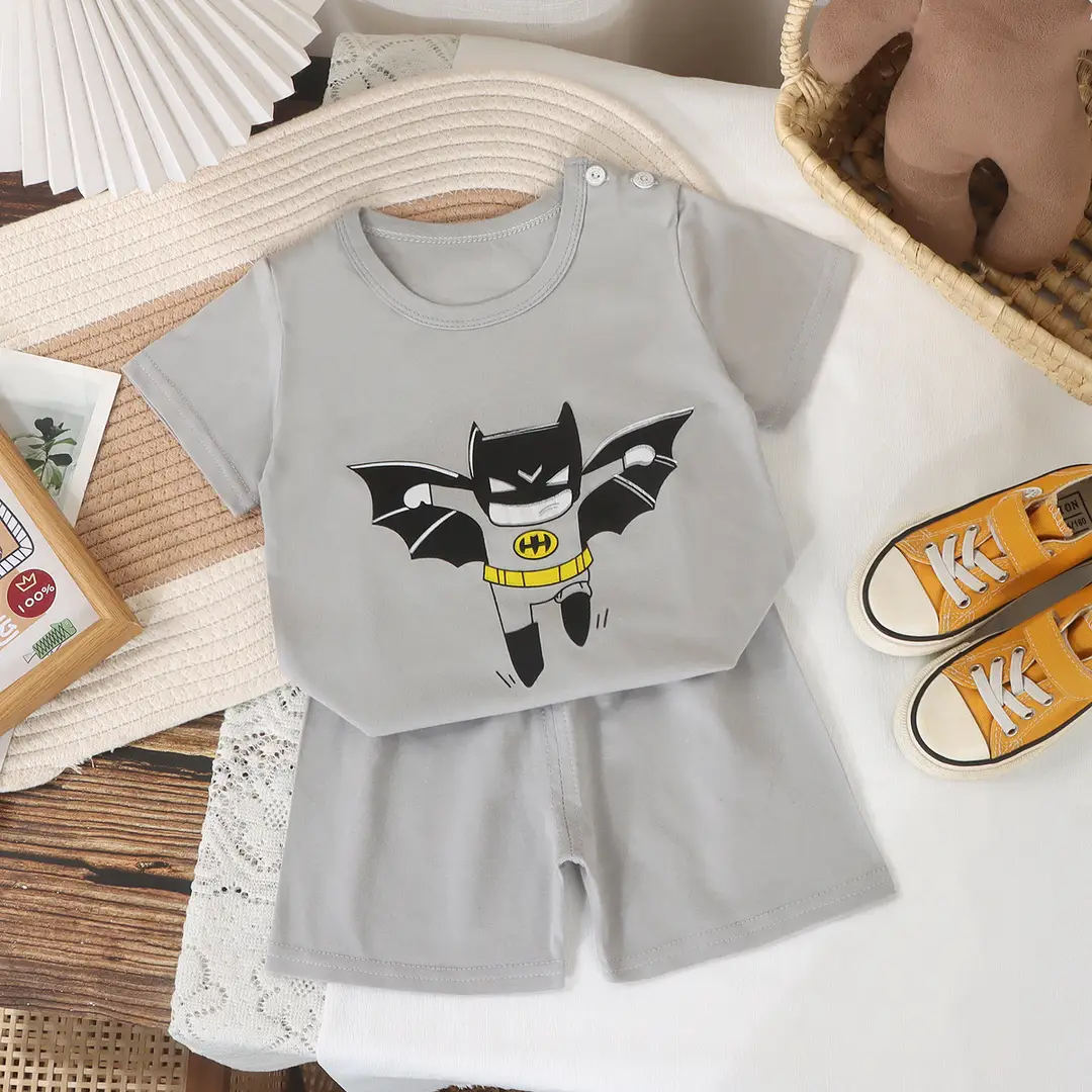 Kids Striped Cotton Suit Black White 2-5Yr - Image 3