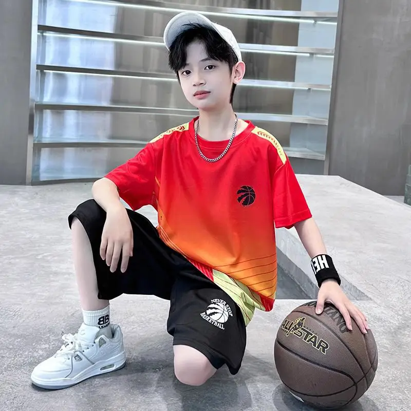Kids Gradient Blue Sportswear Set for Boys - Image 2
