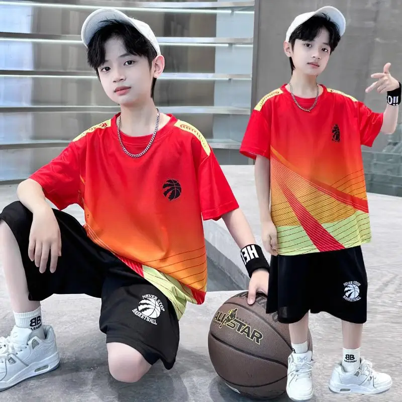 Kids Gradient Blue Sportswear Set for Boys - Image 4