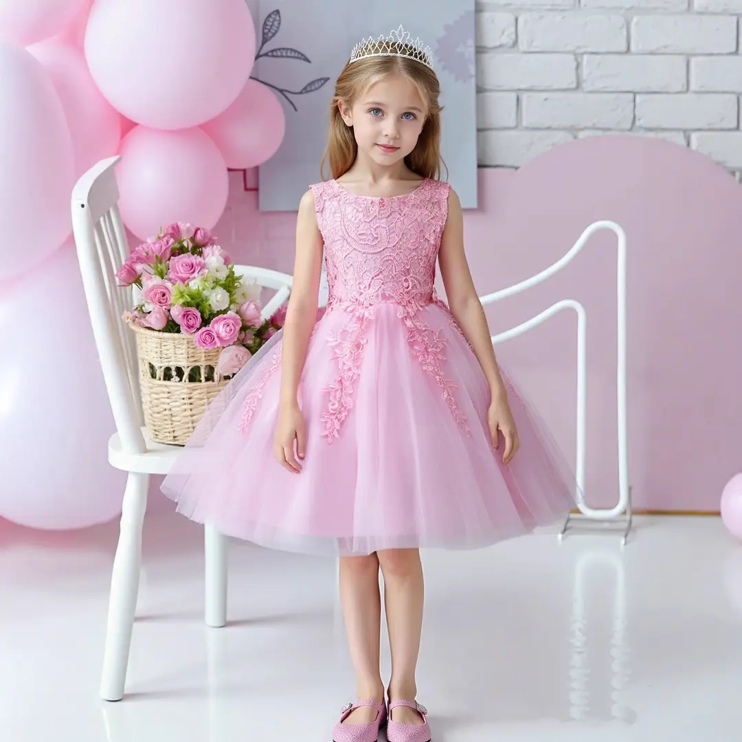 White Princess Tulle Dress for Girls 3-8Yrs - Image 2