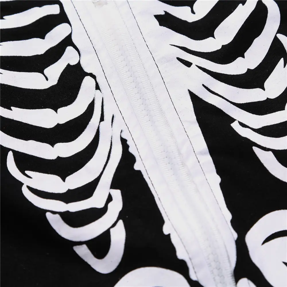 Kids Hooded Skeleton Suit Halloween Party Wear - Image 3