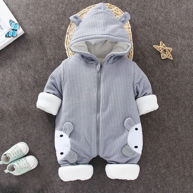Newborn Rabbit Hooded Pink Winter Jumpsuit for Baby - Image 4