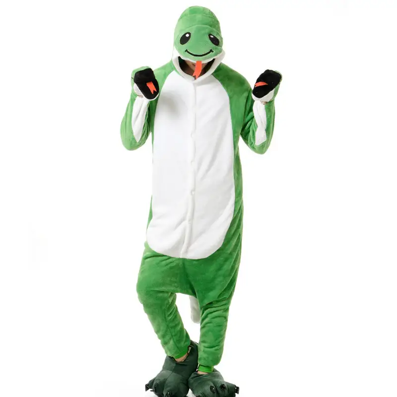 Green Snake Onesies for Kids Warm Pajamas - Image 5