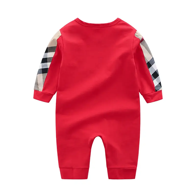 Newborn Red Checkered Jumpsuit for Baby - Image 5