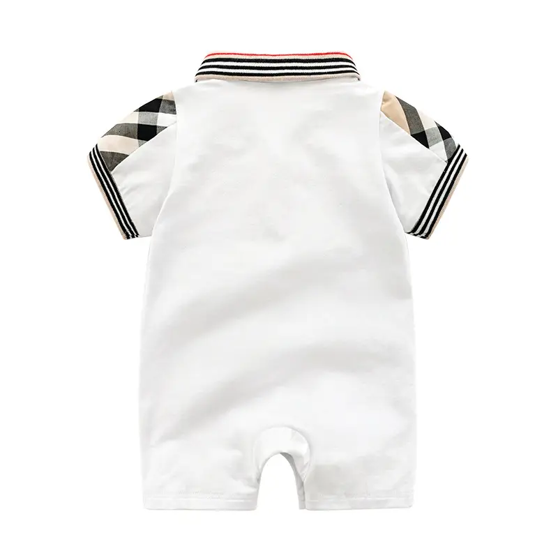 Baby Polo Suit Set Navy White Cotton Summer Wear - Image 3