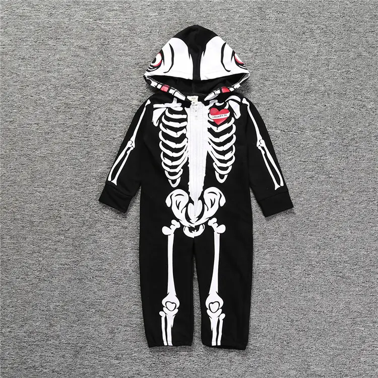 Baby Skull Hooded Jumpsuit Black White Premium Quality - Image 4