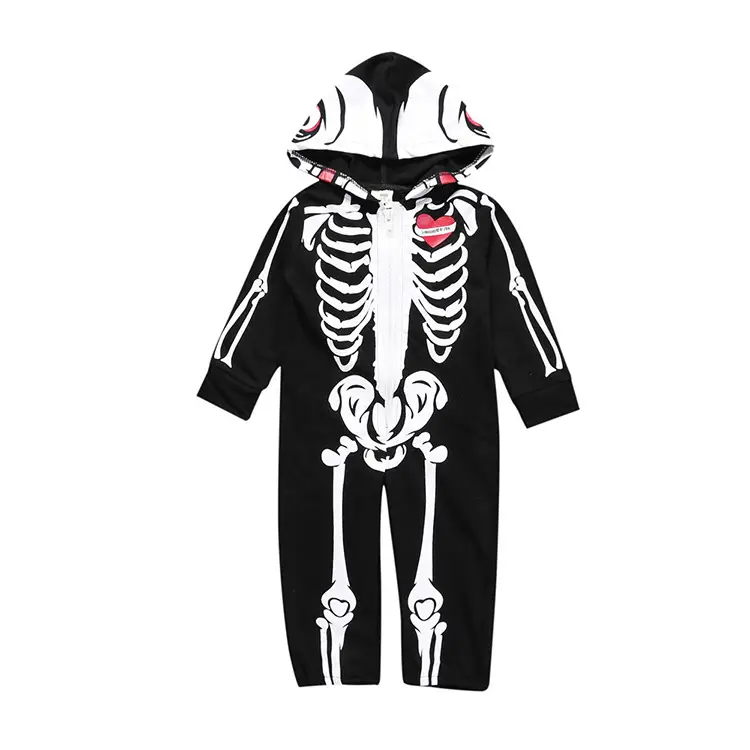 Baby Skull Hooded Jumpsuit Black White Premium Quality - Image 5