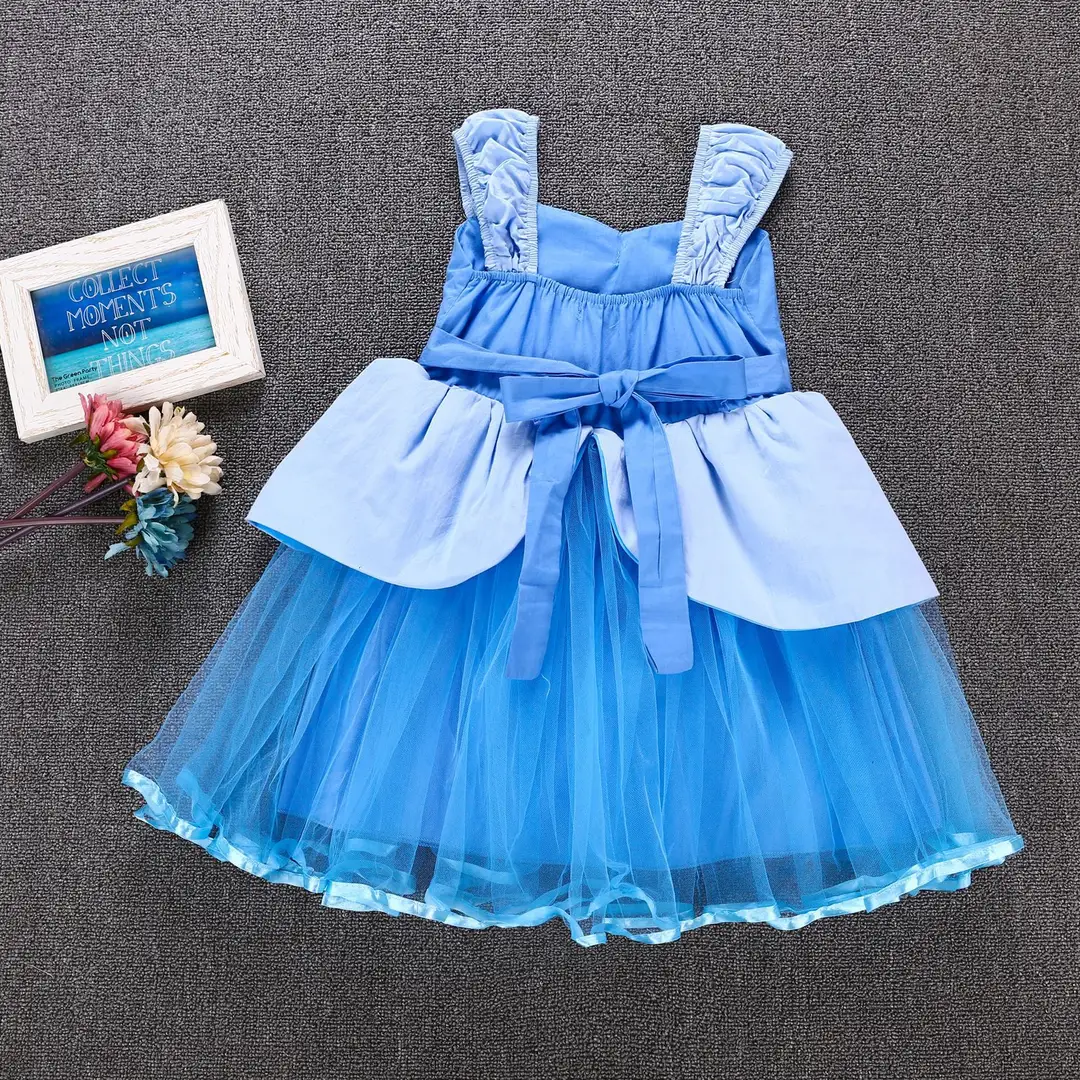 Cinderella Princess Blue Tulle Dress for Girls - Image 5
