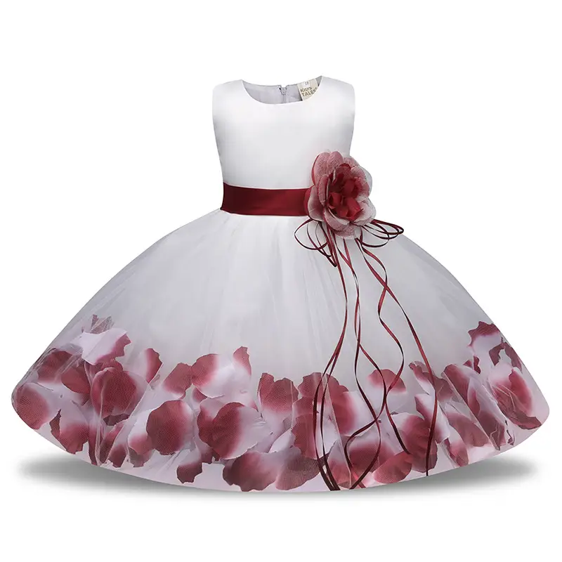 Princess Dress Blue White Petal Hem Tulle Skirt - Image 2