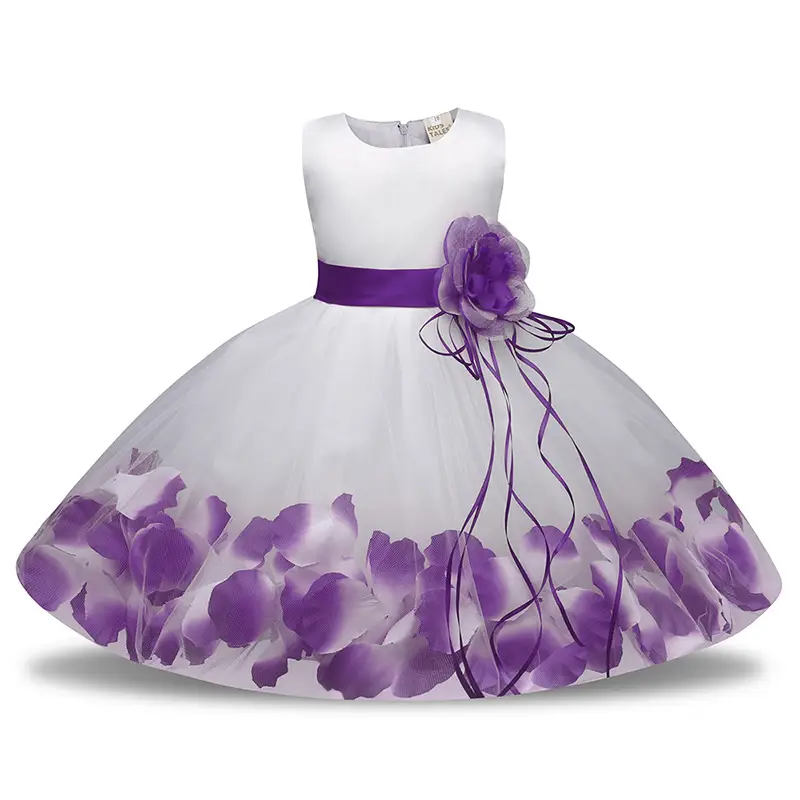 Princess Dress Blue White Petal Hem Tulle Skirt - Image 3