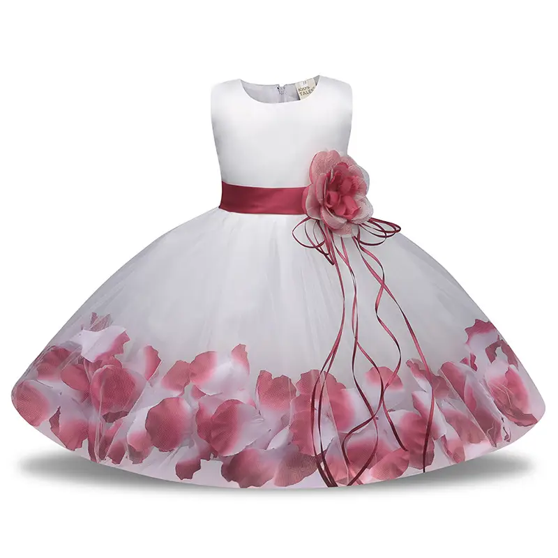 Princess Dress Blue White Petal Hem Tulle Skirt - Image 4