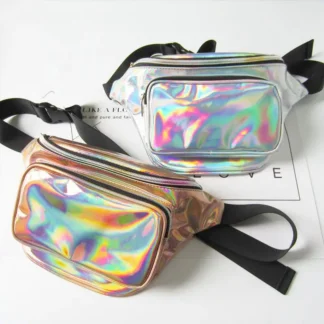Women Holographic Waist Bag Neon Colorful Sports Crossbody
