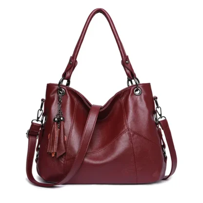 Red Soft Leather Crossbody Bag