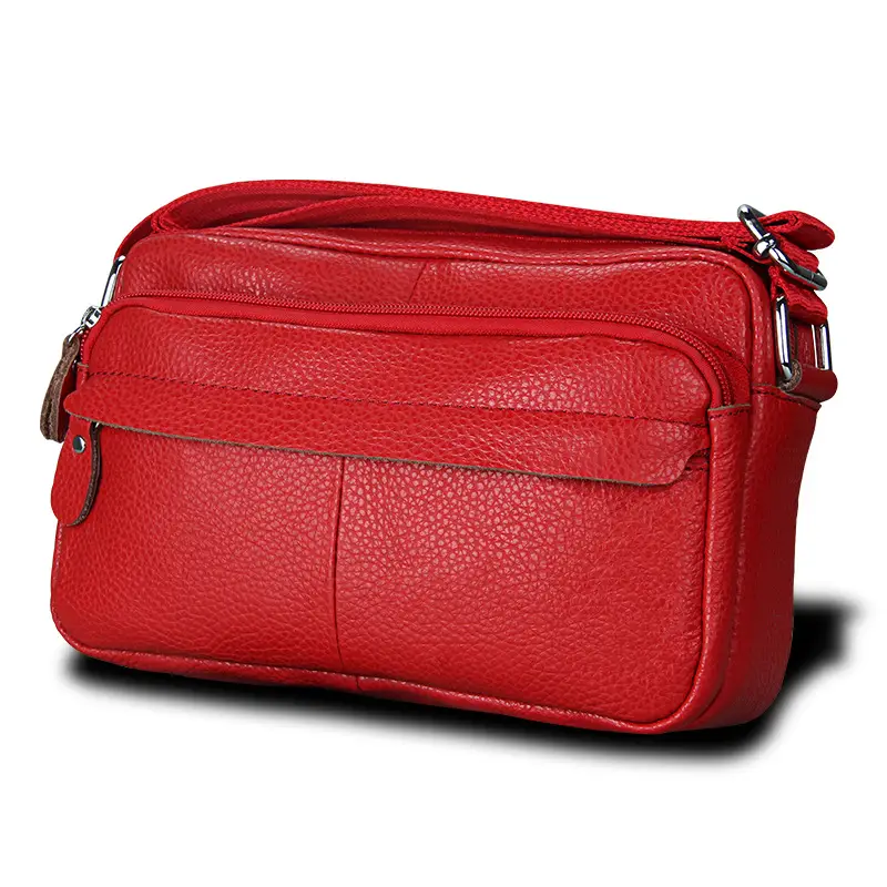 Red Leather Messenger Bag for Women Daily Use - Image 7