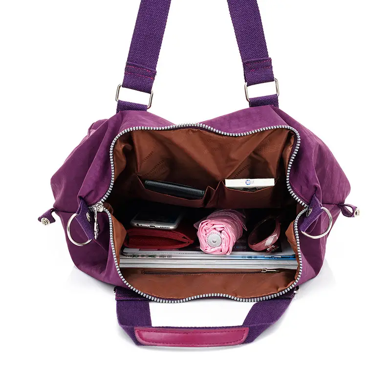 Purple Zippered Shoulder Bag for Women - Image 4