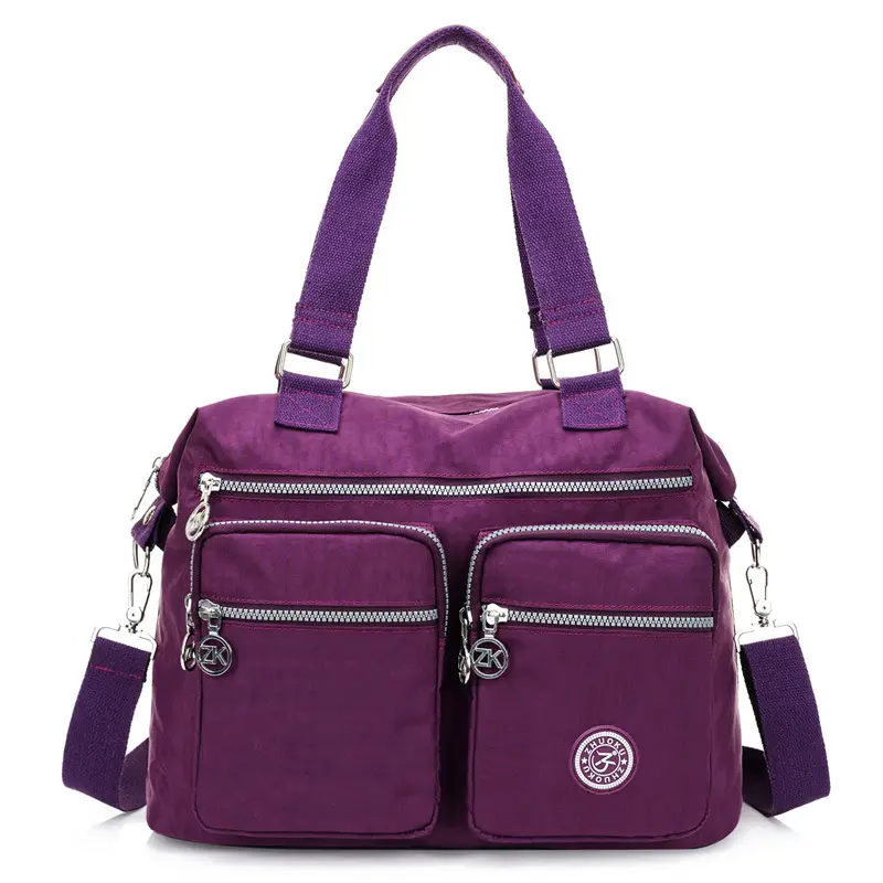 Purple Zippered Shoulder Bag for Women - Image 6