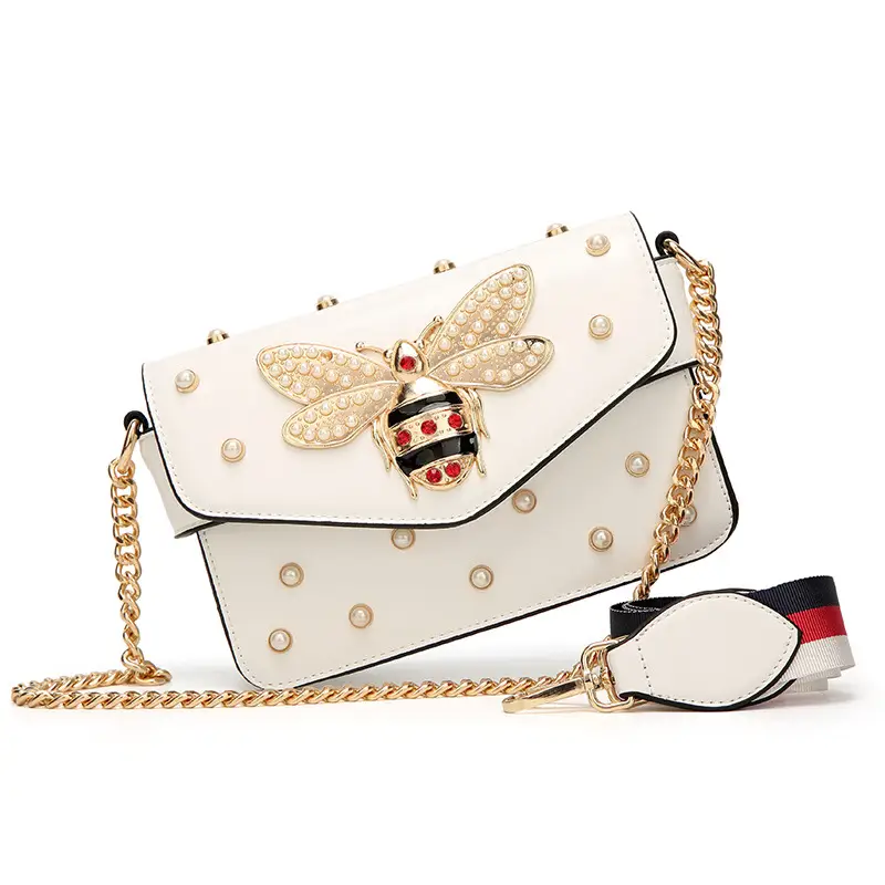 White Pearl Bee Shoulder Bag for Women - Image 2