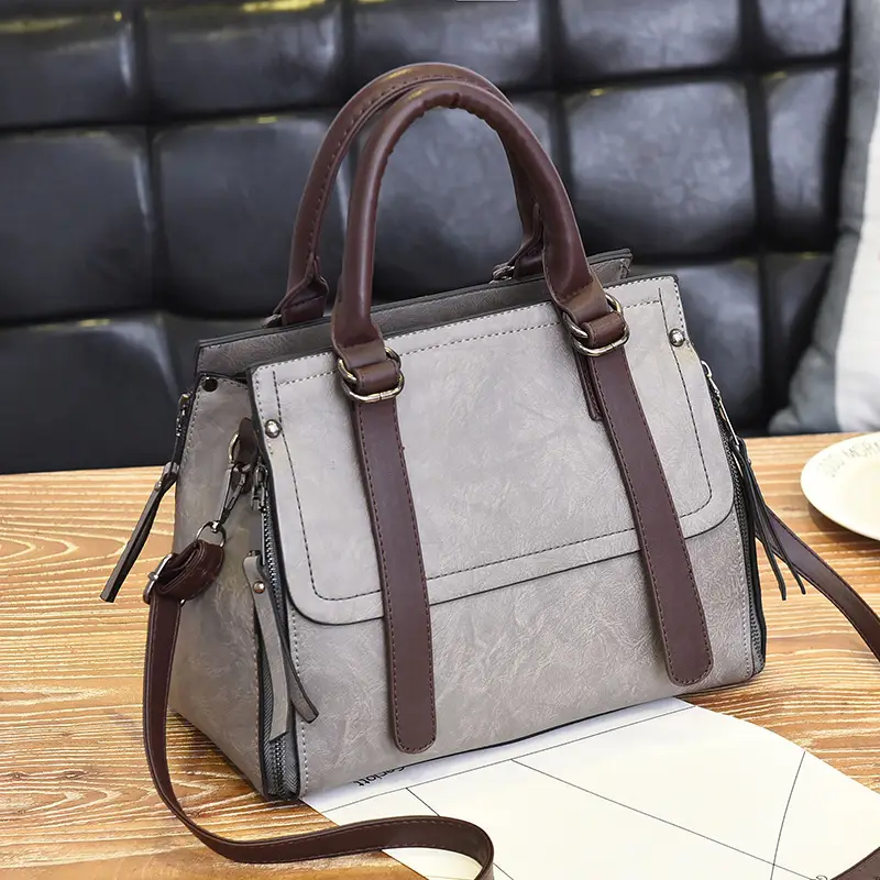 Trendy Orange Boston Handbag for Women - Image 4