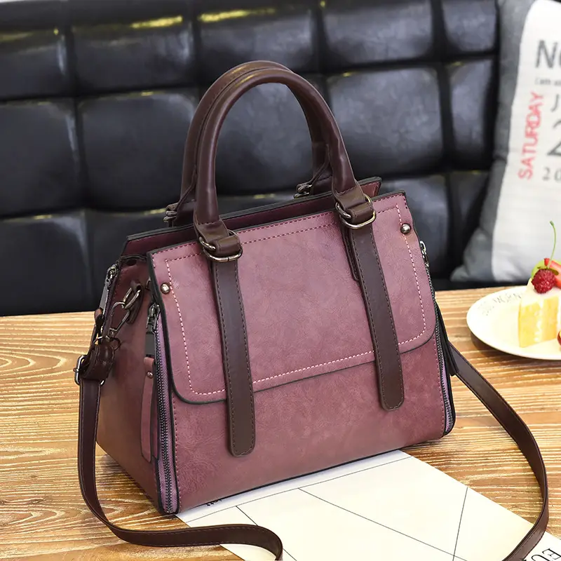Trendy Orange Boston Handbag for Women - Image 8