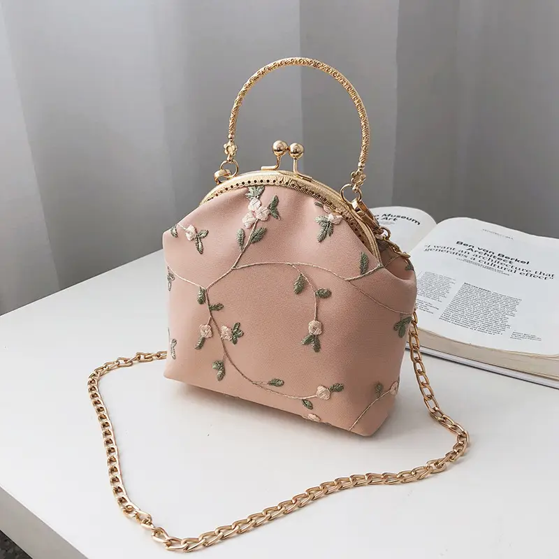 White Floral Embroidered Crossbody Bag for Women - Image 8