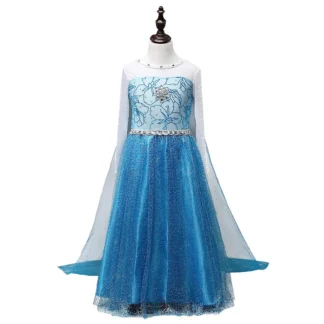 Frozen Princess Dress for Girls Blue Sparkly Festival Performance Wear