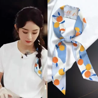 Zhao Liying Style Fruit Print Hair Scarf Small