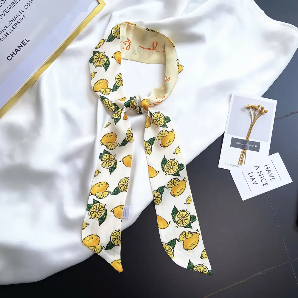 Zhao Liying Style Fruit Print Hair Scarf Small - Image 3