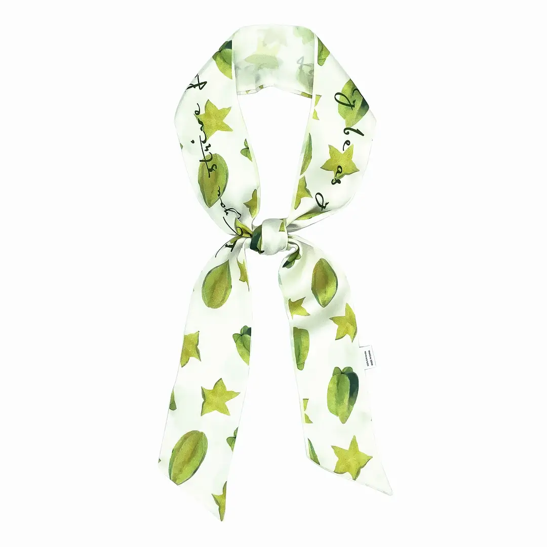 Zhao Liying Style Fruit Print Hair Scarf Small - Image 5
