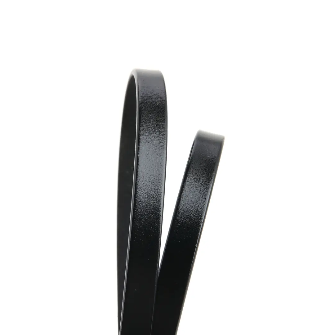 Women Leather Thin Belt with Gold Knot Buckle - Image 4