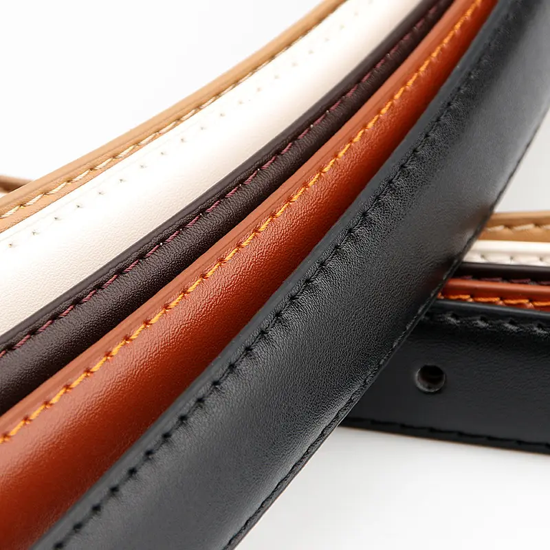 Women Heart Buckle Belt Black Brown White Tan - Image 4