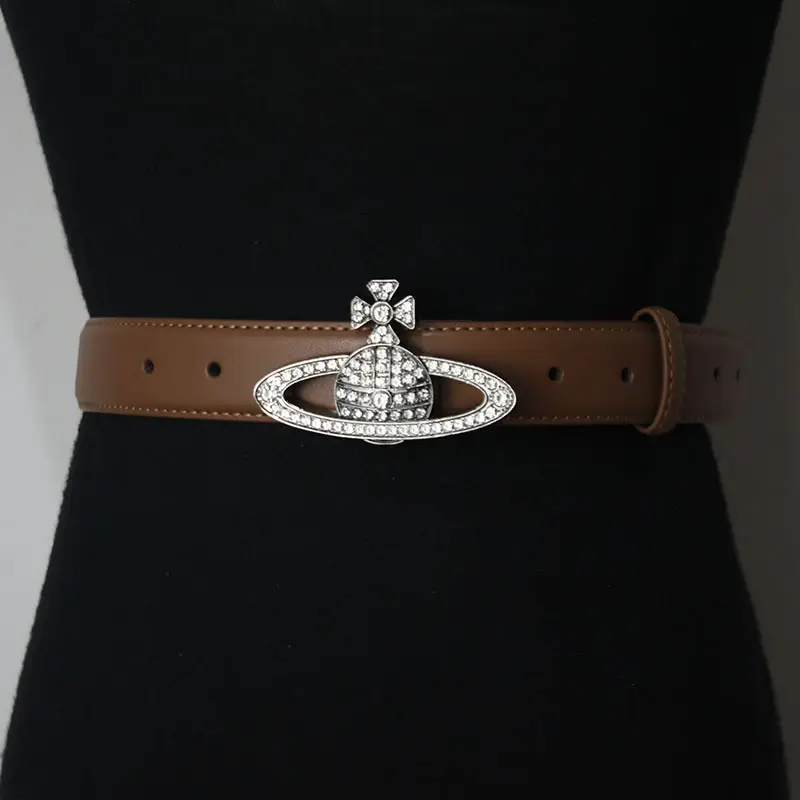 Women Black Sparkling Diamond Saturn Belt - Image 2