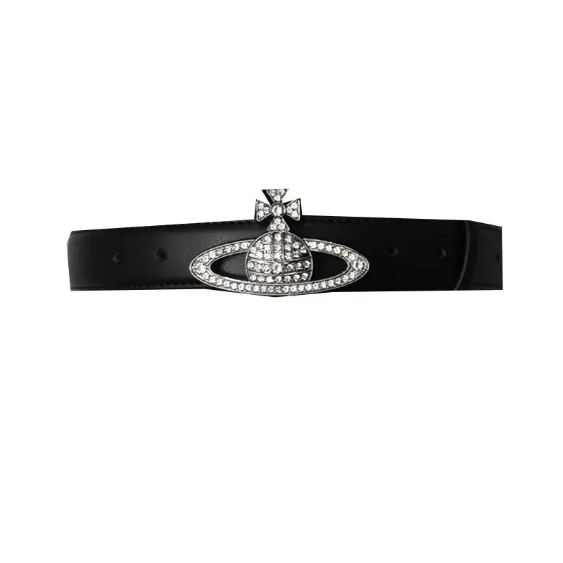 Women Black Sparkling Diamond Saturn Belt - Image 5